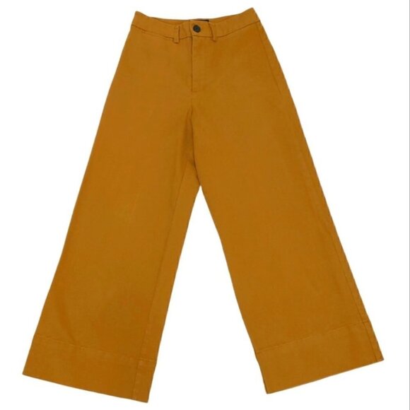 ⭐HP⭐FRANK & OAK Tan high waist wide leg crop pants - Picture 2 of 12